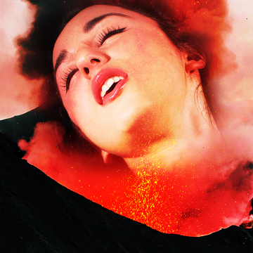 Multiple Orgasms woman leans back head in ecstasy